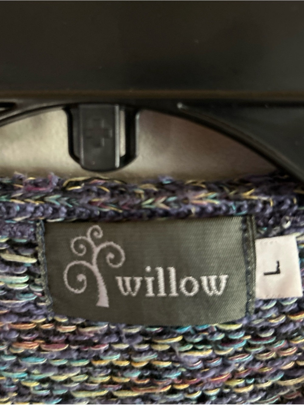 Willow Multicolor Knit Cardigan with Blue and Purple Threads